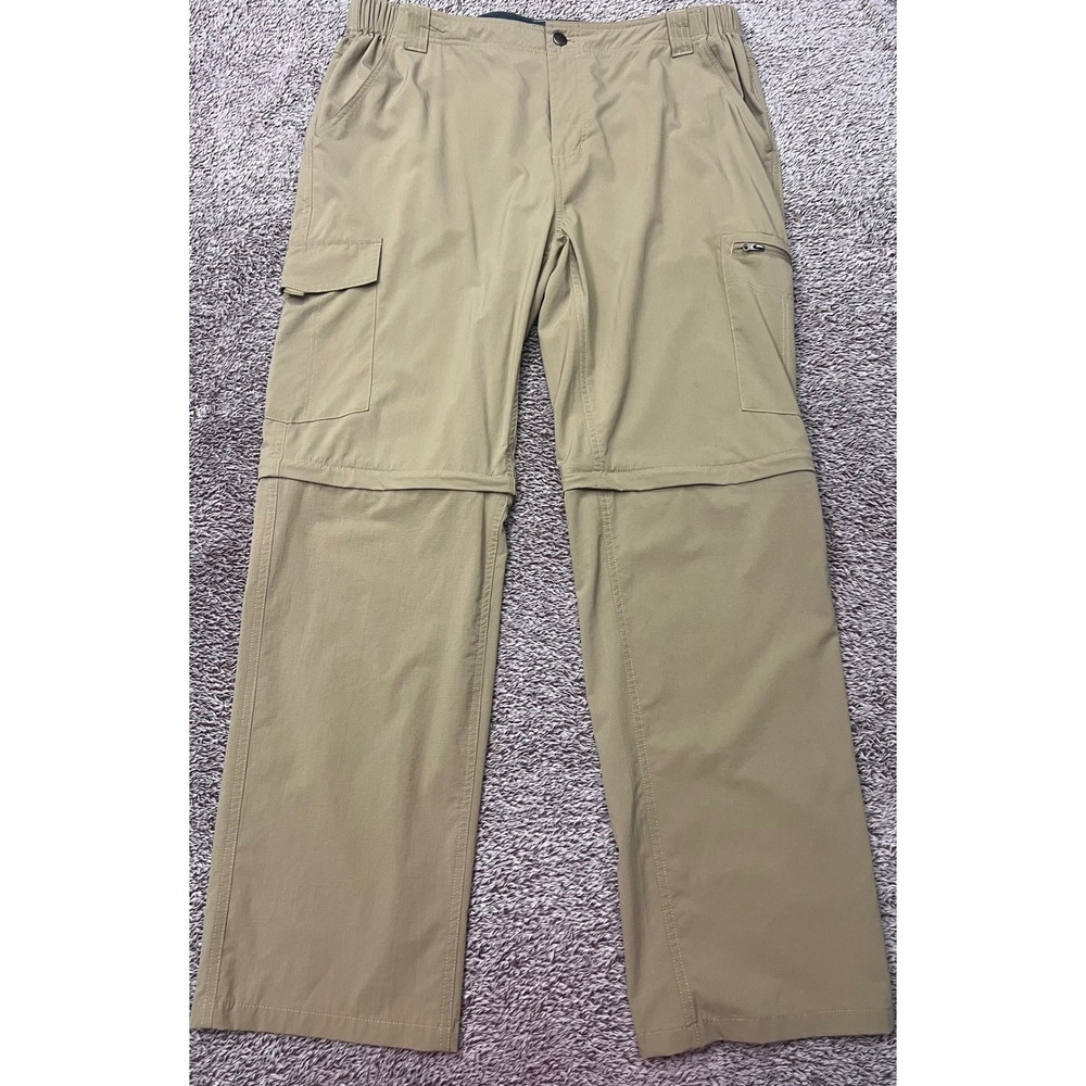 Toomett Mens 36 Convertible Hiking Pants Zip Off Cargo Stretch Khaki Outdoor